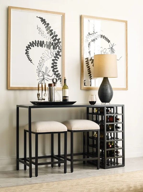 Hammary® Mackintosh 3-Piece Brown Wine Console Table Set with Black Base-1