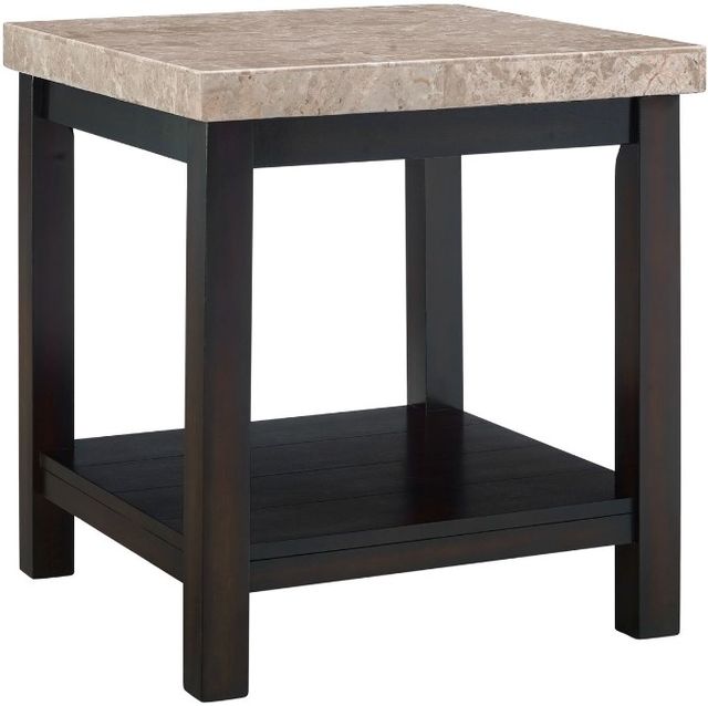 Elements International Kansas Espresso Beige/Espresso End Table-0