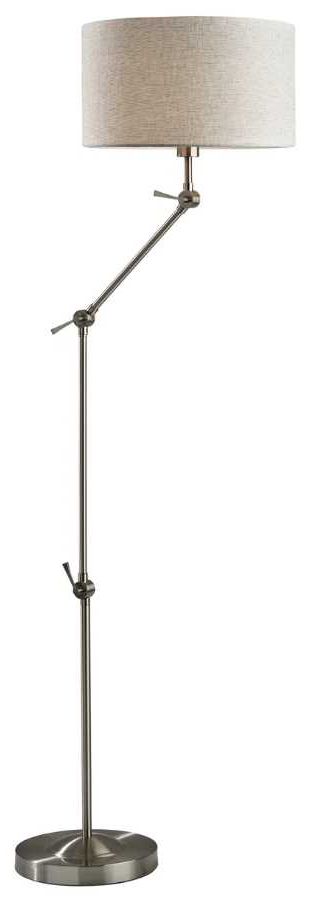 Adesso® Willard Brushed Steel Joint Floor Lamp-0