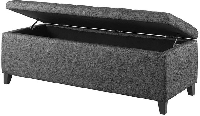 Olliix by Madison Park Charcoal Shandra Tufted Top Storage Bench-2