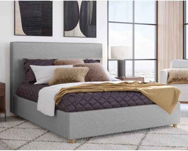 Modus Furniture Olivia Pewter Full Upholstered Platform Bed-1