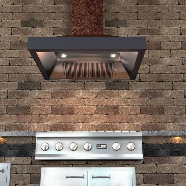ZLINE 48" Hand-Hammered Copper Wall Mounted Range Hood -3