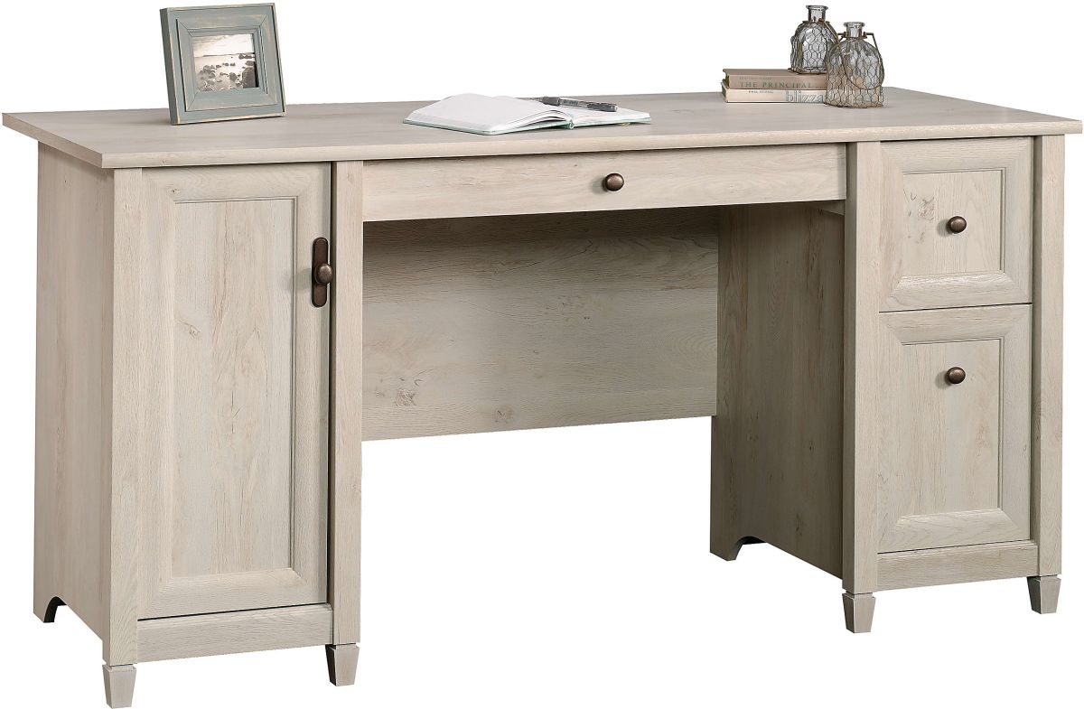 Sauder edge water executive desk in chalked chestnut discount