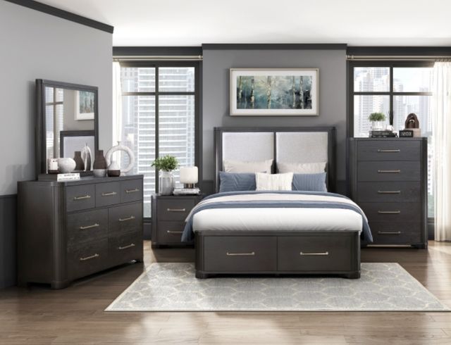 Homelegance® Gilbert Charcoal/Light Gray California King Storage Platform Bed-1