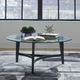 Liberty Furniture Capri Glass Top Round Cocktail Table with Espresso Base-1