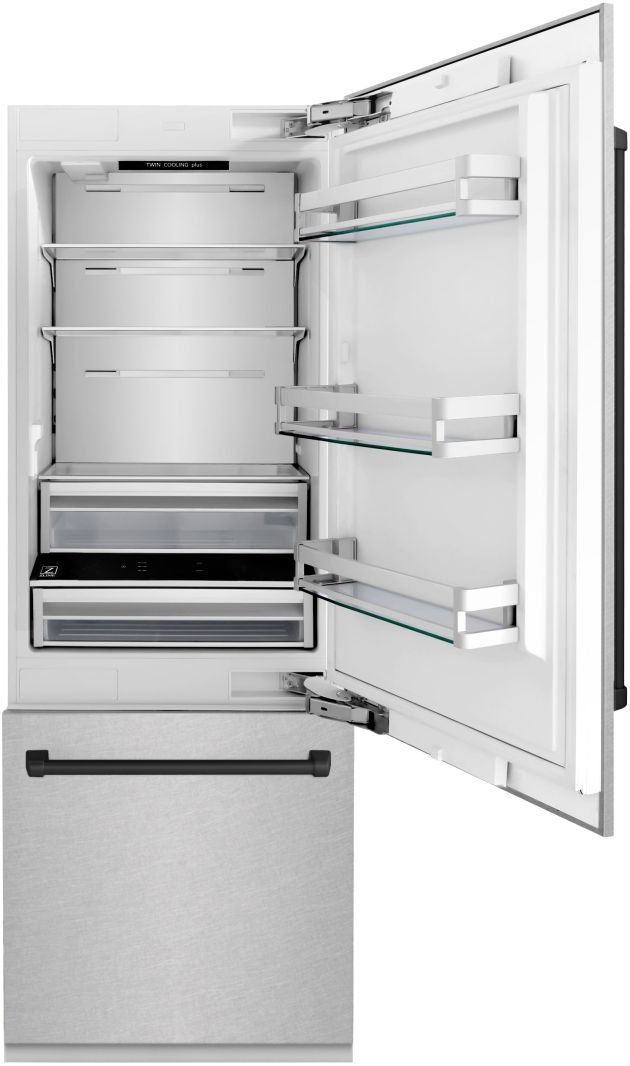 ZLINE Autograph Edition 30" 16.1 Cu. Ft. Satin Stainless Steel Built-In Bottom Freezer Refrigerator-3