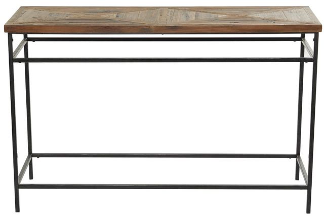 Deco Marche Brown 47" Console Table with Black Base-2