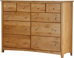 Archbold Furniture Customizable Alder Shaker Deep 10 Drawer Dresser