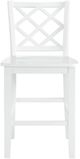 Elements International Kona White Lattice Back Counter Side Chair -1