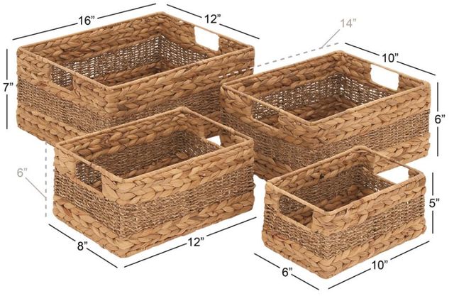Deco Marche 4-Piece Light Brown Storage Basket Set-3
