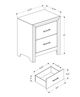 Monarch Specialties Inc. Bleached Oak 2-Drawer Nightstand-2