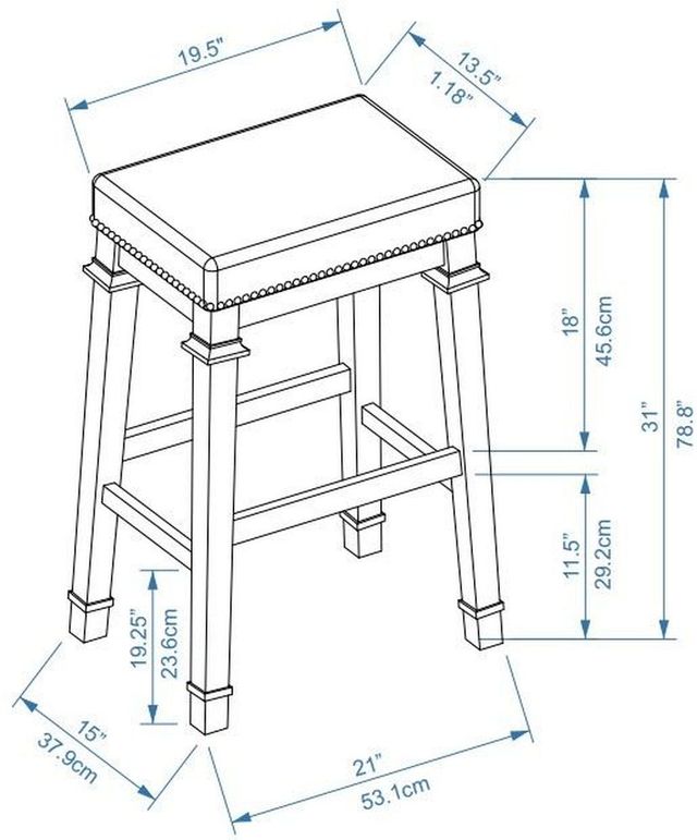 Linon Kennedy Black Bar Stool-1