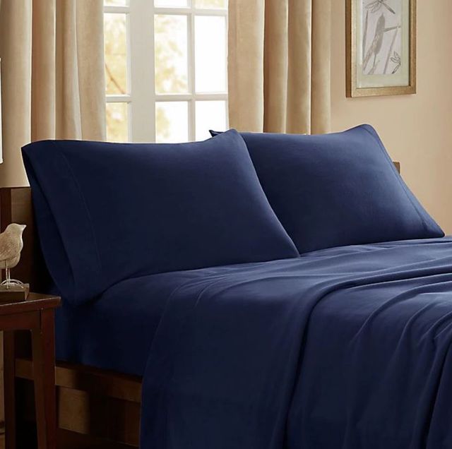Olliix by Peak Performance Navy King 3M Scotchgard Micro Fleece Sheet Set-2