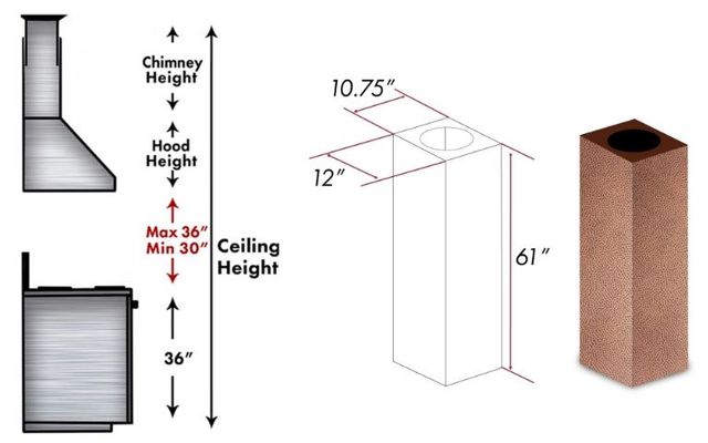 Zline Hand Hammered Copper Chimney Extension-1