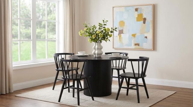 Coaster® Hamlyn 5-Piece Black Round Dining Table Set-1