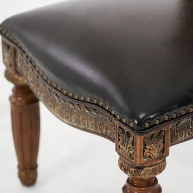 Michael Amini® Villa Valencia Black/Classic Chestnut Arm Chair-4