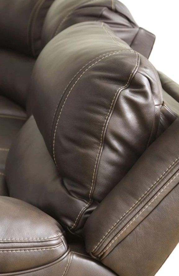 Signature Design by Ashley® Dunleith 2-Piece Chocolate Small Spaced Power Reclining Sectional Loveseat-2