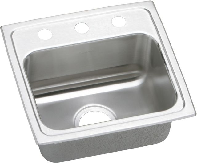 Elkay Lustertone® Classic Lustrous Satin 17" x 16" x 6" 3-Hole Single Bowl Drop-In ADA Sink with Quick-Clip-0