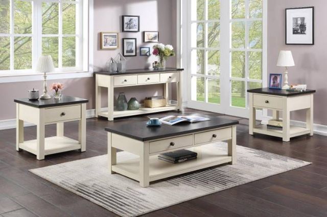 Urban Styles Furniture Chelsea Gray Sofa Table with White Base-1