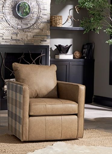 Best® Home Furnishings Customizable Field & Stream Home Heidi Leather Swivel Glider Chair-1