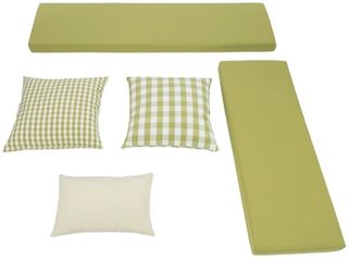 Linon Norah 5-Piece Apple Green Nook Cushion and Pillow Set