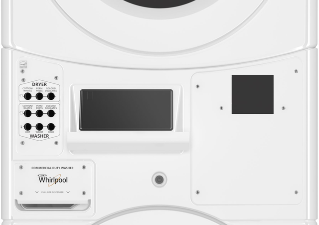 Whirlpool® Commercial 3.1 Cu. Ft. Washer, 6.7 Cu. Ft. Dryer White Stack Laundry-2