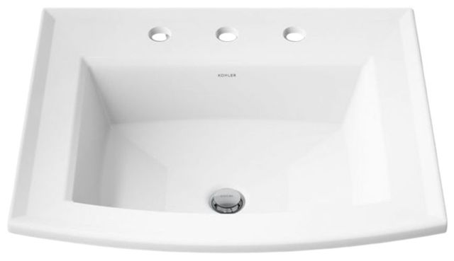Kohler Archer® White 22.75" Rectangular Drop-In Bathroom Sink-4