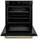 ZLINE Autograph Edition Professional 30" Black Stainless Steel True Convection Single Wall Oven with Air Fry and Self Clean with Champagne Bronze Helix Handle -2