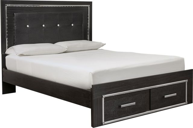 Signature Design by Ashley® Kaydell 4-Piece Black Queen Storage Panel Bed Set-1