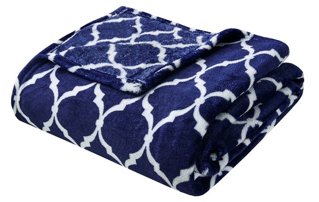 Olliix by Madison Park Ogee 1 Navy Oversized Throw-0