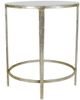 Zeugma Imports Glassy White Side Table with Silver Leaf Base-3