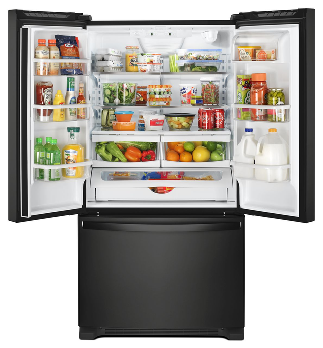 Whirlpool® 36 in. 20 Cu. Ft. Wide Counter Depth French Door Refrigerator-Black-2