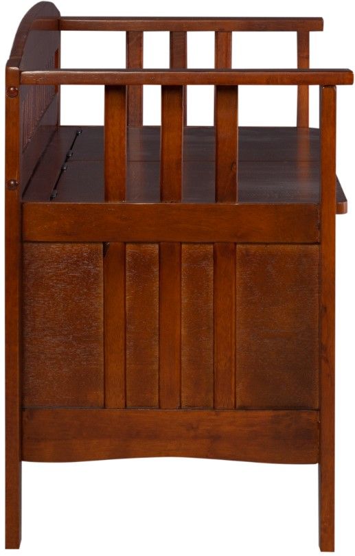 Linon Shayla Warm Walnut Storage Bench-4