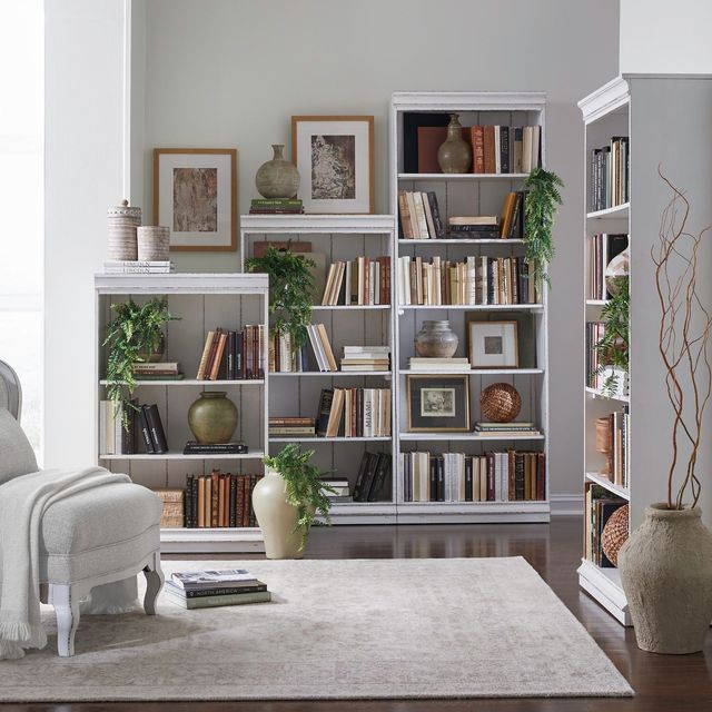 Liberty Furniture Magnolia Manor 4-Piece Antique White Wall Bookcase-1