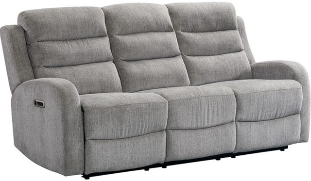 American Wholesale Furniture Avanti Gray Power Reclining Sofa with Headrest-0