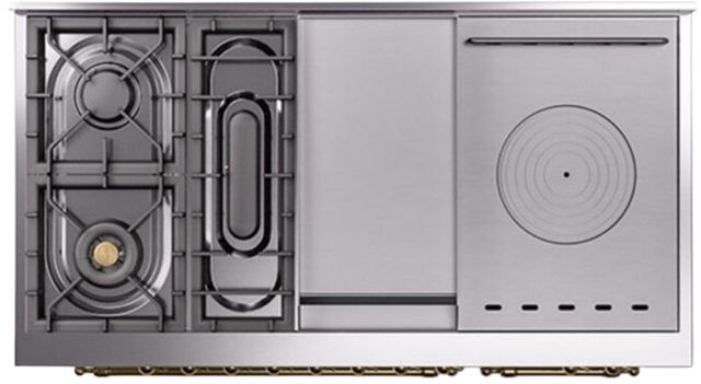 Ilve® Nostalgie II Series 48" White Pro Style Dual Fuel Range-3