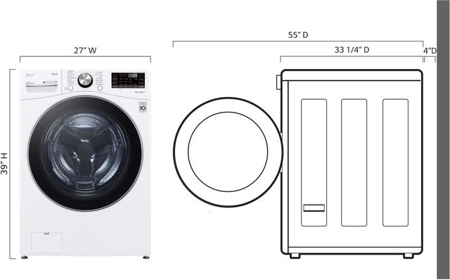 LG 5.0 Cu. Ft. White Front Load Washer-4