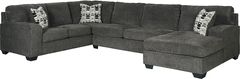 Signature Design by Ashley® Ballinasloe 3-Piece Smoke Right-Arm Facing Chaise Sectional
