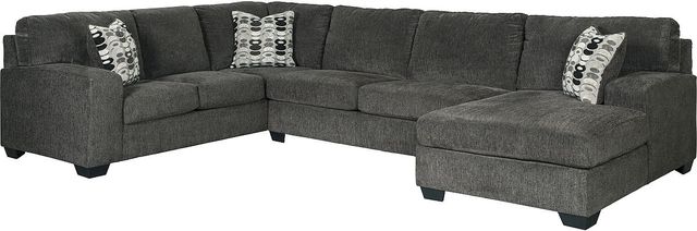 Signature Design by Ashley® Ballinasloe 3-Piece Smoke Right-Arm Facing Chaise Sectional