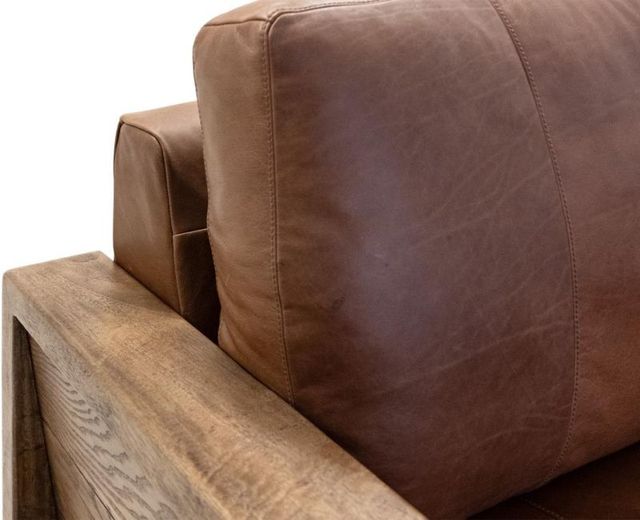 International Furniture Direct Ancora Brown Leather Sofa-4