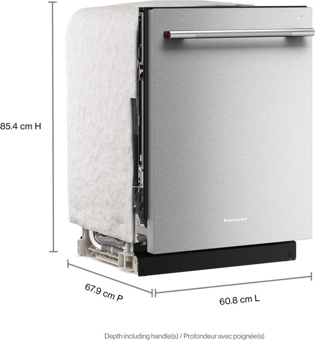 KitchenAid® 24" PrintShield™ Stainless Steel 360° Max Jets™ Top Control Built-In Dishwasher-3