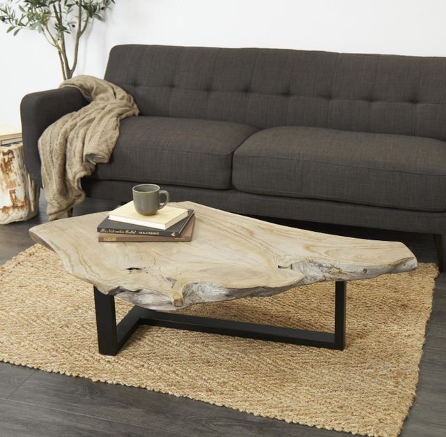 Deco Marche U Select Gray Coffee Table with Black Base-3