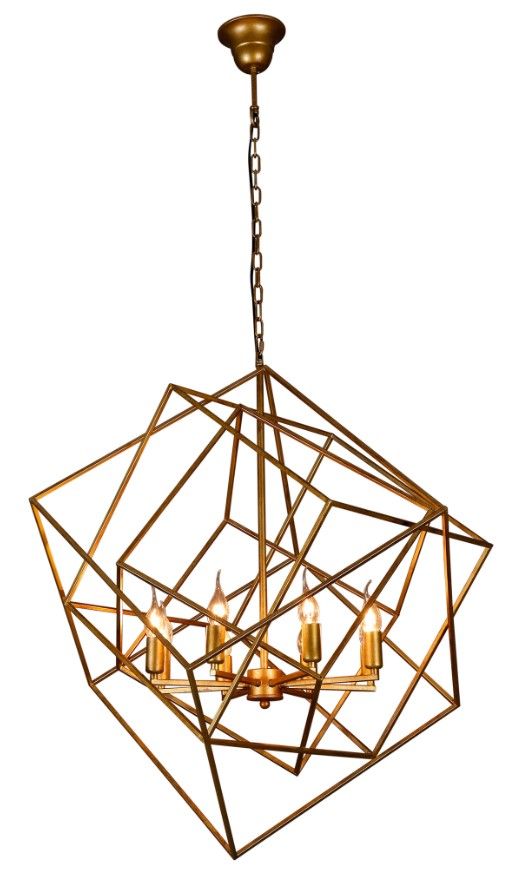 Home Trends & Design Vintage Antique Gold Pendant Light-0
