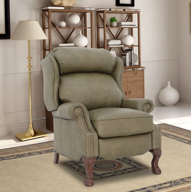 BarcaLounger® Danbury Oasis Olive Leather Manual Recliner-2