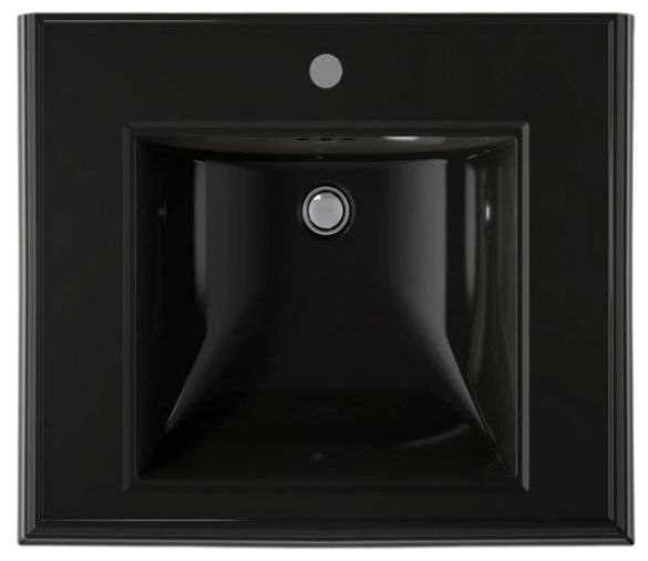 Kohler Memoirs® Classic Black 27.25" Rectangular Pedestal Bathroom Sink-4