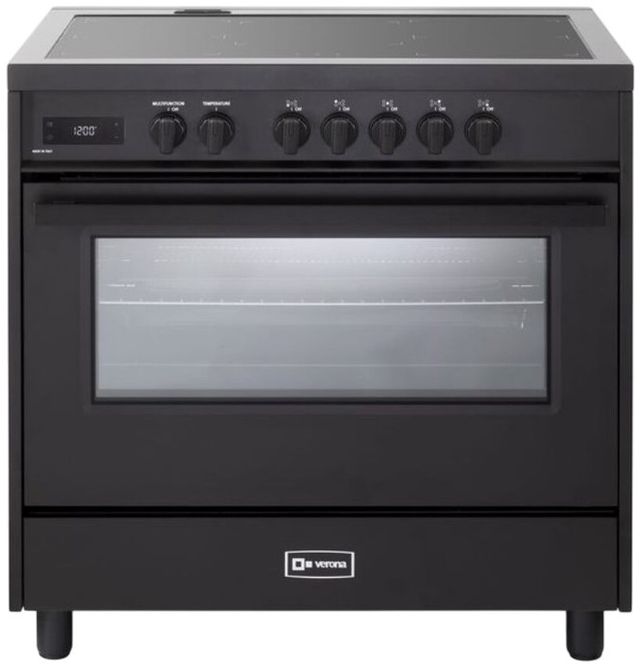 Verona® Ultima Midnight 36" Matte Black Pro Style Induction Range-0