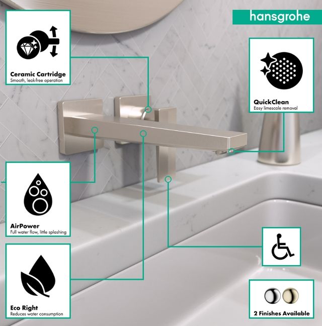 Hansgrohe Metropol Brushed Nickel Wall-Mounted Single-Handle Faucet Trim with Lever Handle-2