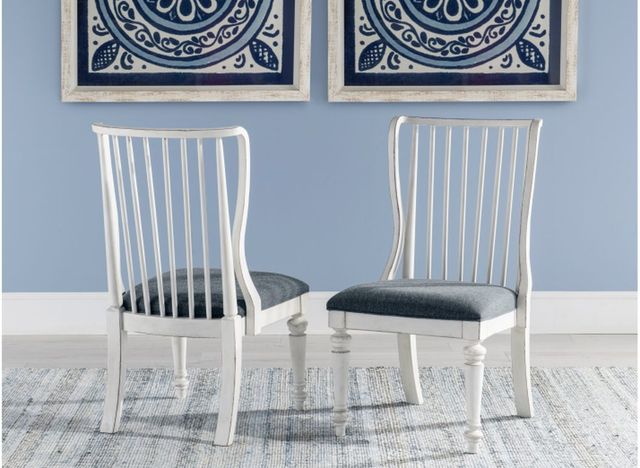 Legacy Classic Cottage Park Aged White/Caitlin Cobalt Slat Back Side Chair-3