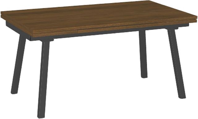 Amisco Customizable Lewis 90" Rectangular Extendable Table with 1" Walnut Veneer Top and 2 Leaves-0
