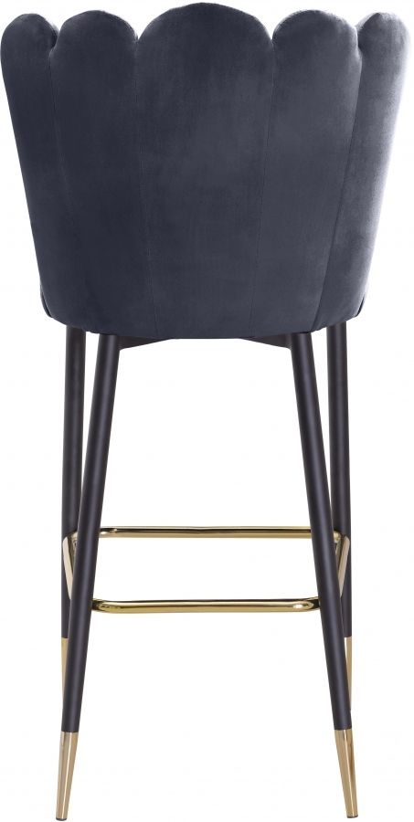 Meridian Furniture Lily Grey Velvet Stool-3